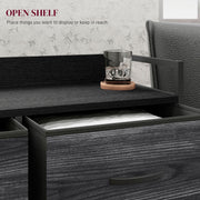 Rustic Black Chest of 6 Fabric Drawers for Bedroom and Living Room Storage by HOMCOM