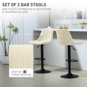 Set of Two Beige Chenille Feel Tub Stools Stylish and Comfortable by HOMCOM