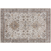 Large Washable Vintage Area Rug Non Slip Flannel Carpet for Living Room or Bedroom Beige