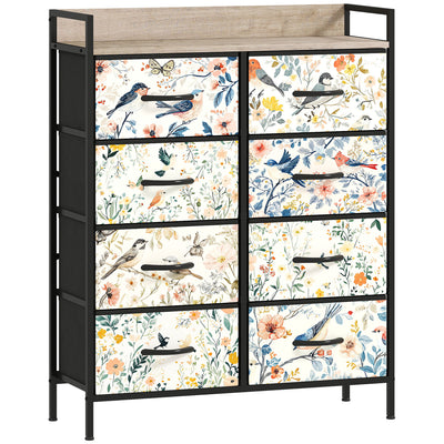 8 Drawer Chest of Drawers with Spacious Storage for Bedroom or Living Room White