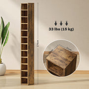Tall Narrow CD Media Storage Tower Rustic Brown by HOMCOM