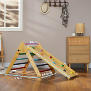 Toddler Climbing Frame with Ramp 3-in-1 Wooden Pikler Triangle Set for Ages 18-48 Months by AIYAPLAY