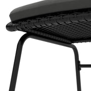 Black 3 Piece Rattan Bistro Set With Cushions For Balcony Or Small Garden Spaces