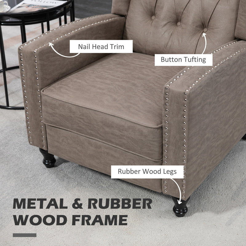 Reclining Armchair With High Back and Footrest for Relaxing in the Living Room Brown Homcom
