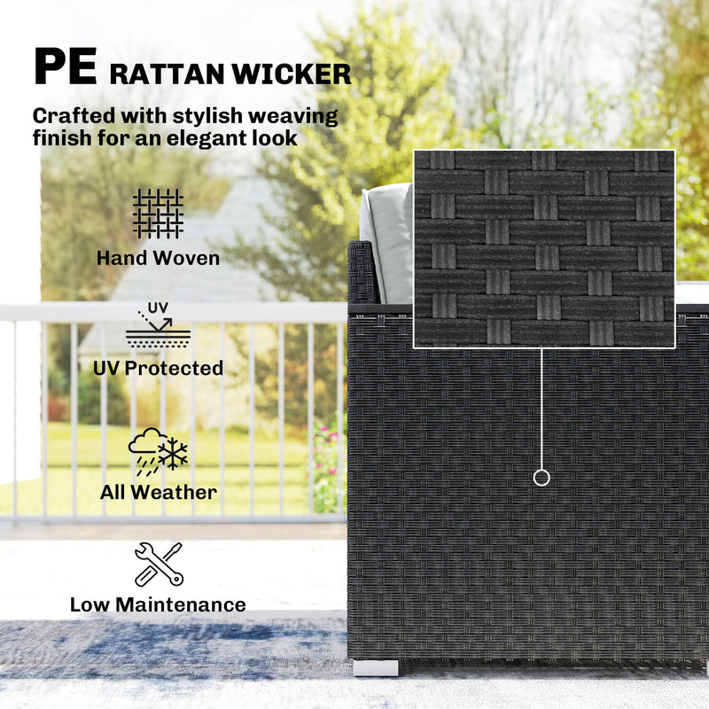 Rattan Garden Furniture Set for Relaxing and Entertaining Outdoors with Cushions Dark Grey