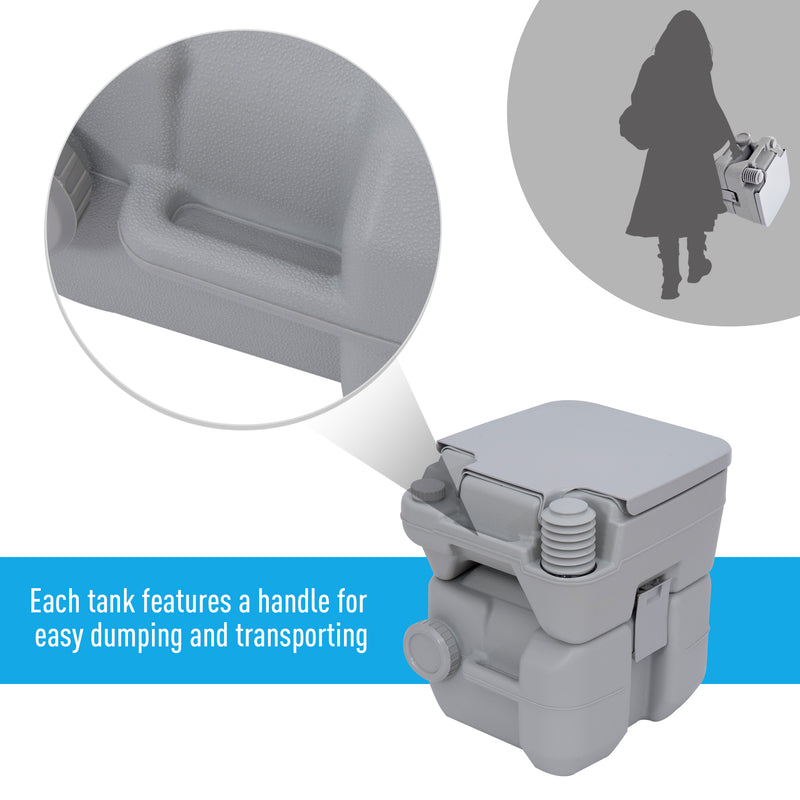 Portable Camping Toilet with Carry Handle for Easy Travel and Outdoor Use Grey