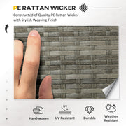 5 Piece Rattan Garden Dining Set With Cushions Dark Blue by Outsunny