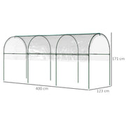 Large Tunnel Greenhouse With 4 Hoops and Guy Ropes Ideal for Growing Vegetables Clear