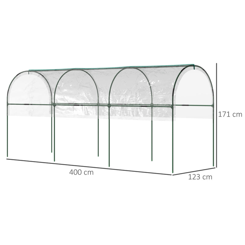 Large Tunnel Greenhouse With 4 Hoops and Guy Ropes Ideal for Growing Vegetables Clear