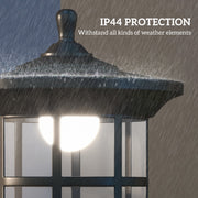 Set of Two 1.8m Black Traditional Style Outdoor Solar Lamp Posts by Outsunny