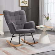 Rocking Chair and Nesting Side Tables Set for Relaxing and Organised Living Spaces White Homcom