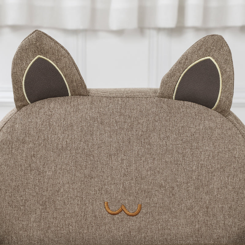 Kids Wooden Armchair with Cute Ear Design Ideal for Bedroom or Playroom Use, Brown