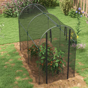 Galvanised Steel Garden Fruit Cage With Zipped Door For Plant Protection Black