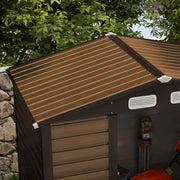 4x6ft Galvanised Steel Garden Shed with No Windows, Lock and Gloves Oak by Outsunny