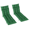 Outdoor Lounger Cushions Set of 2 for Extra Comfort and Support Green Outsunny