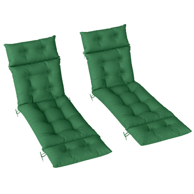 Outdoor Lounger Cushions Set of 2 for Extra Comfort and Support Green Outsunny