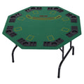 Folding Poker Table for 8 Players with Chip Trays and Cup Holders Green and Black