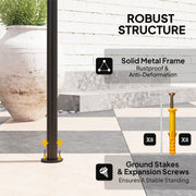 8 x 5 ft Grill Gazebo Double Tier BBQ Shelter with LED Lights Shelves and Hooks Beige by Outsunny