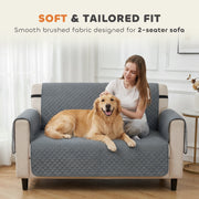 2 Seater Waterproof Pet Sofa Cover with Pockets for Easy Organisation Grey AOSOM