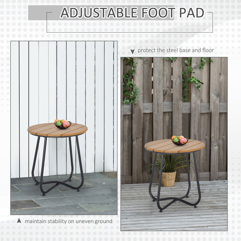 Outdoor dining table with weather-resistant surface for garden use grey AOSOM