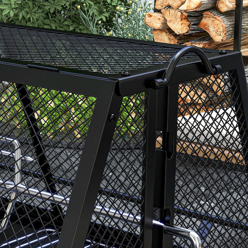 3 in 1 Barbecue Grill Fire Pit and Rotisserie Roaster with Protective Cover, Black