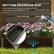 Black Raised Garden Planter with Trellis and Drainage Gap for Climbing Plants by Outsunny