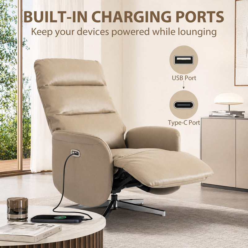 Electric Recliner Chair With Full-Body Support and USB Charging for Living Room Comfort