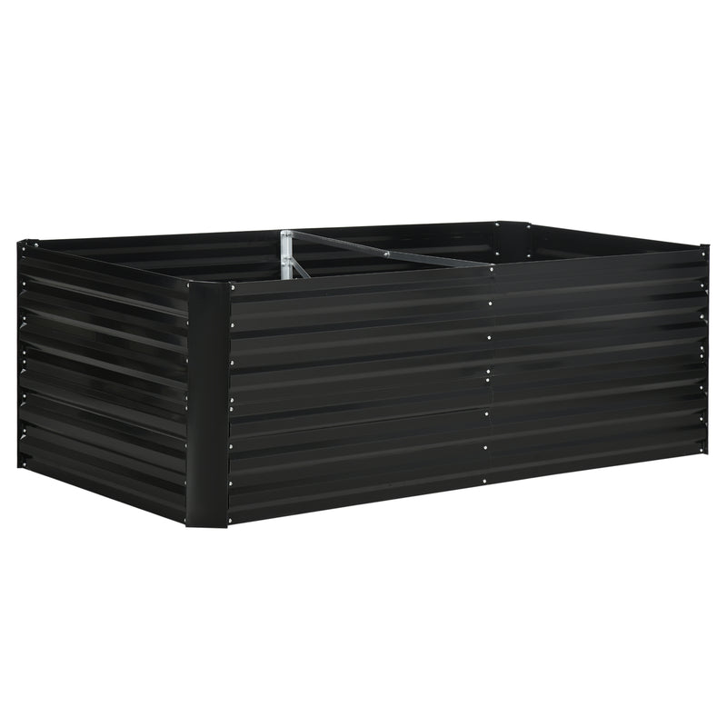 Large Raised Garden Bed With Reinforced Steel Frame For Vegetables And Flowers Black