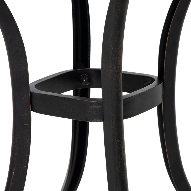 Cast Aluminium Square Bistro Table with Umbrella Hole for Garden and Balcony Bronze by Outsunny