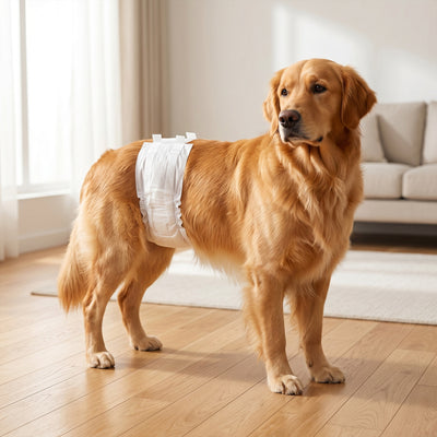 Disposable Dog Nappies for Large Male Dogs Prevent Leaks and Keep Floors Clean White Pack of 48 Pawhut