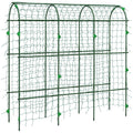 Tall Metal Garden Arch Trellis with Climbing Net Ideal for Outdoor Plants Support Black AOSOM