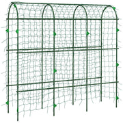 Tall Metal Garden Arch Trellis with Climbing Net Ideal for Outdoor Plants Support Black AOSOM