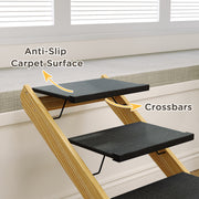 Adjustable 4 Step Dog Ramp For Large Dogs With Non Slip Folding Design For Bed Or Sofa Grey AOSOM
