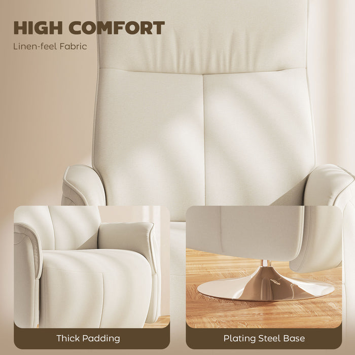 Cream 10 Point Massage Recliner Chair with Padded Seat by HOMCOM