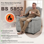 Electric Recliner Armchair Light Grey - lifestyle