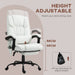 White Leather Office Chair with 6 Point Massage Adjustable Height and Footrest by Vinsetto