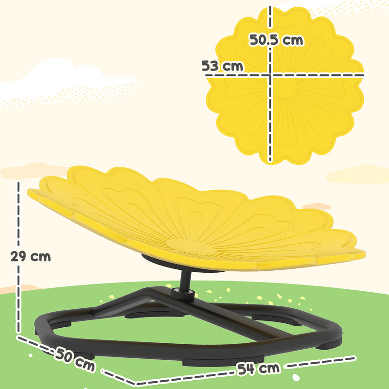 Kids Spinning Sensory Chair with Non Slip Base for Balance and Coordination Training Yellow AOSOM