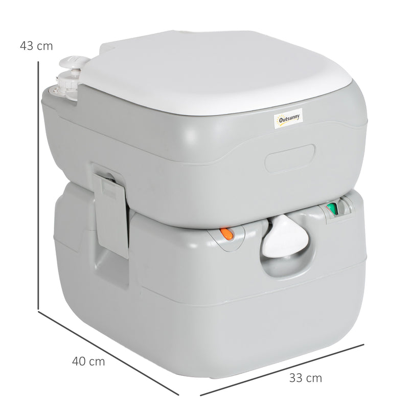 Portable Camping Toilet With Easy Flush and Odour Control for Outdoor Trips Grey