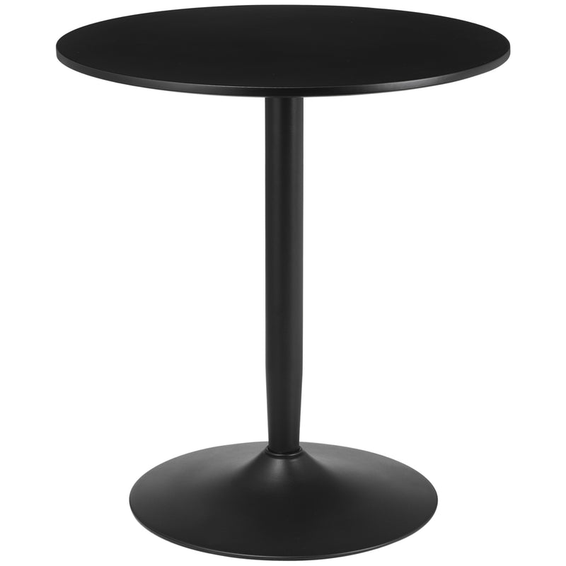 Round Two Seater Dining Table Minimalist Design Ideal for Small Spaces Black