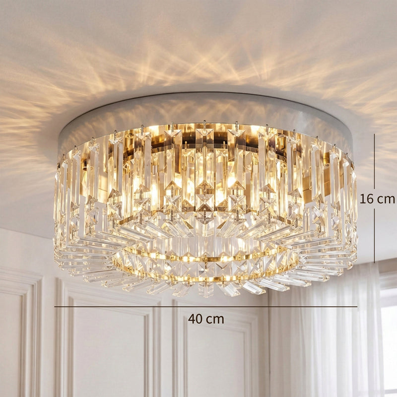 Crystal Ceiling Light for Bright Even Living Room Lighting Easy Clean