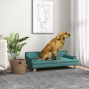 Dog Sofa with Raised Wooden Legs and Water Resistant Cover for Medium and Large Dogs Green