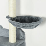 Wall Mounted Cat Tree with Scratching Post and Shelves for Indoor Cats, Grey