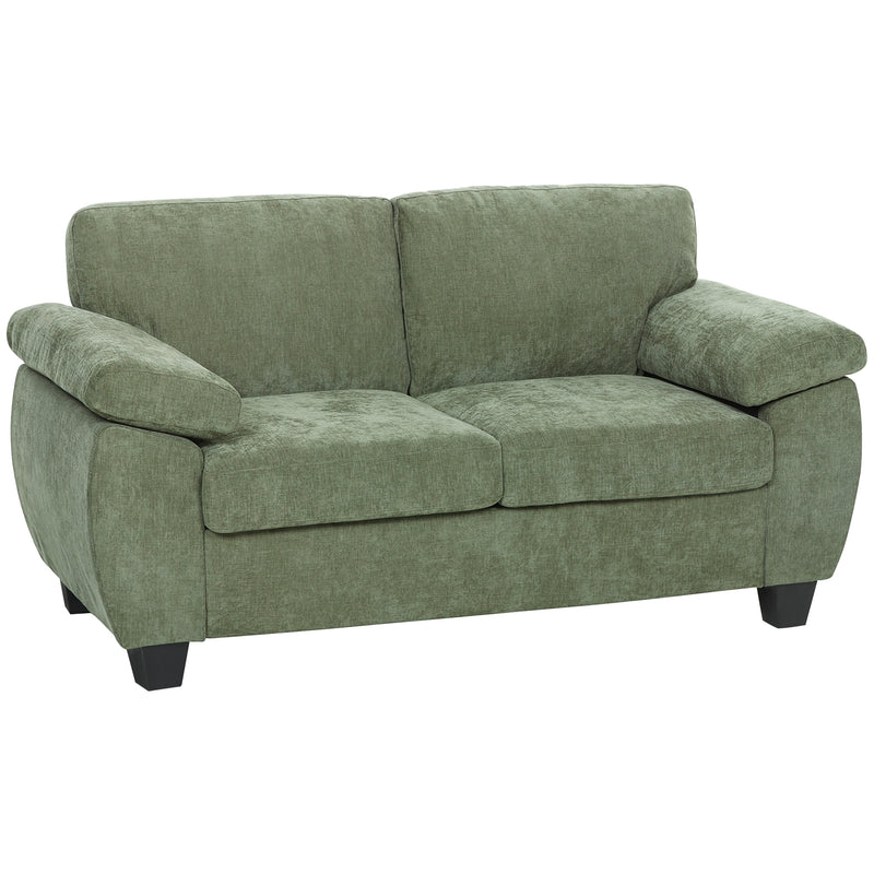2 Seater Compact Sofa for Small Living Rooms with Thick Cushions and Wide Armrests Dark Green