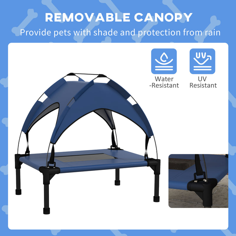Elevated Pet Bed With Breathable Mesh For Small Dogs Ideal For Cool Comfort Dark Blue