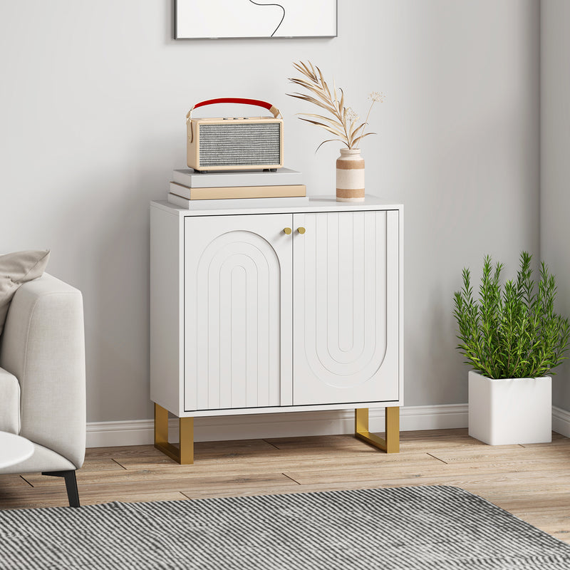 White 2 Door Sideboard Cabinet with Adjustable Shelves for Home Storage by HOMCOM