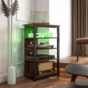 4 Tier Corner TV Stand with LED Lights and Storage for TVs up to 29 Inch, Grey