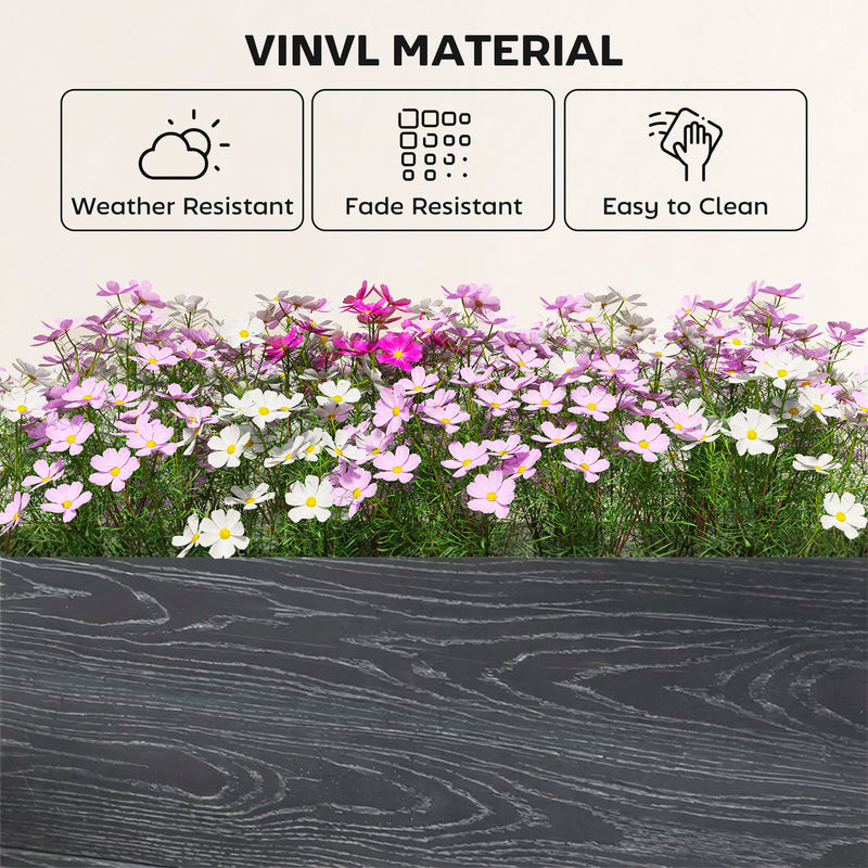 Raised Garden Bed for Easy Vegetable and Herb Growing with Tool Free Assembly Dark Grey Outsunny