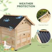 Wooden Duck House with Double Doors Openable Roof Ventilation Holes Removable Base by PawHut