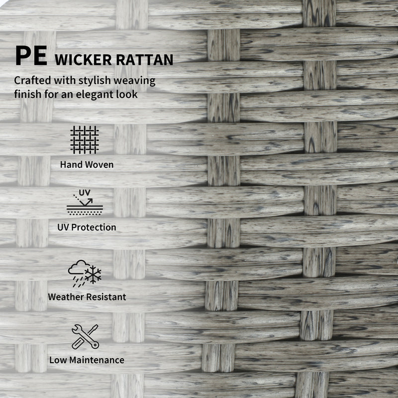 Rattan Garden Furniture Set 6 Piece Space Saving Outdoor Seating with Cushions Mixed Grey