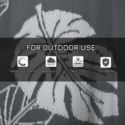 Grey and White Reversible Outdoor RV Rug with Carry Bag for Camping 182 x 274cm